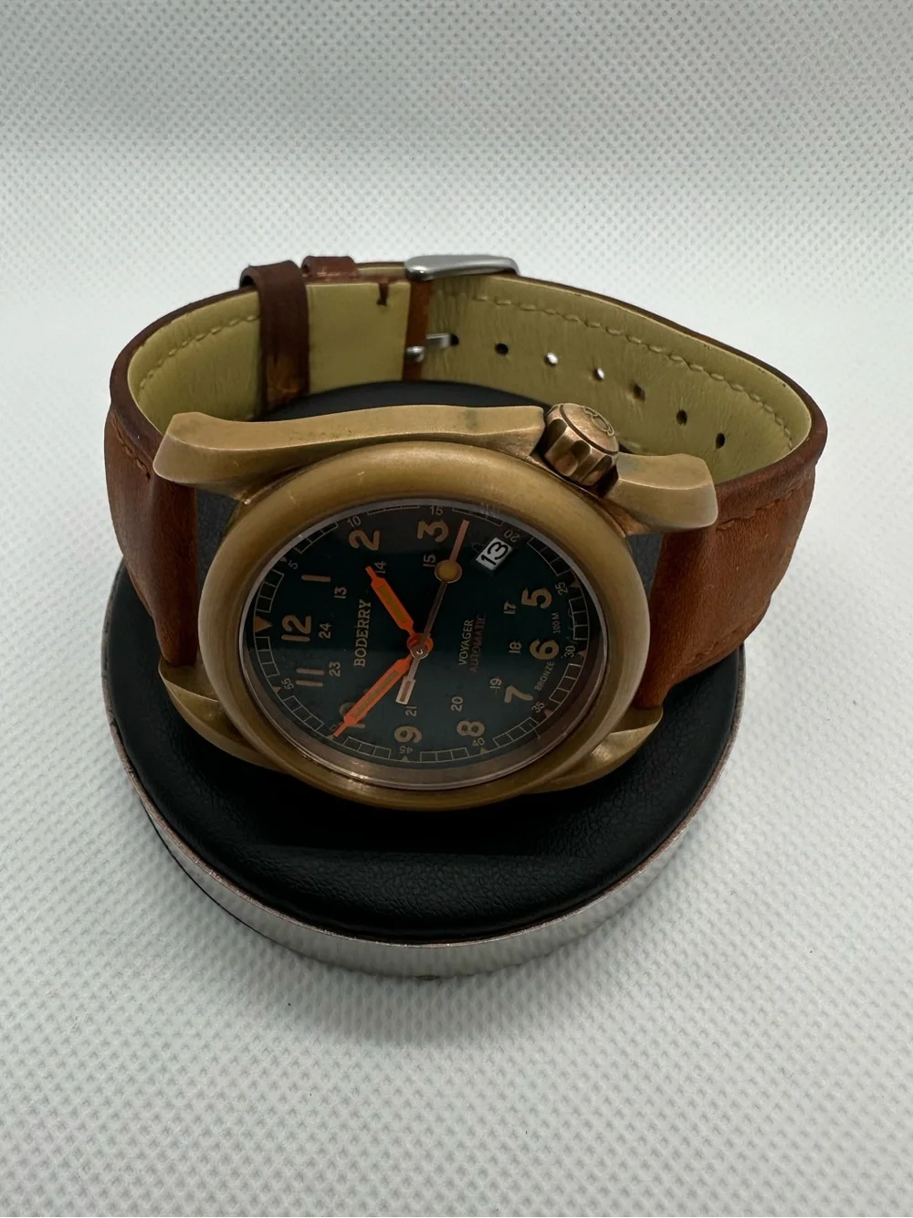 Boderry Voyager Men's 40mm Automatic Field Watch, Bronze Case, Sapphire Crystal